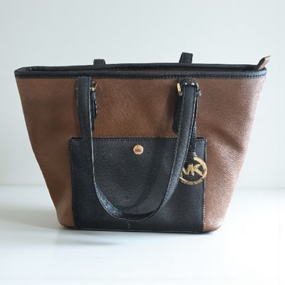 Michael Kors Black and Brown Tote - Picture 1 of 8